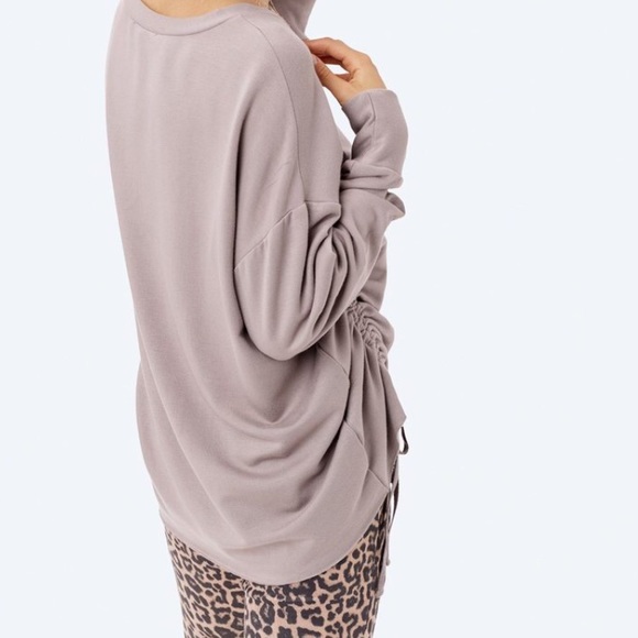 LOVESTITCH Faryn Side Tie Pullover, Putty, L - Picture 6 of 14